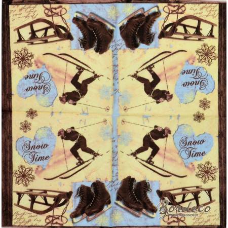 Serwetka do decoupage firmy PAPER+DESIGN  snow time 33x33cm